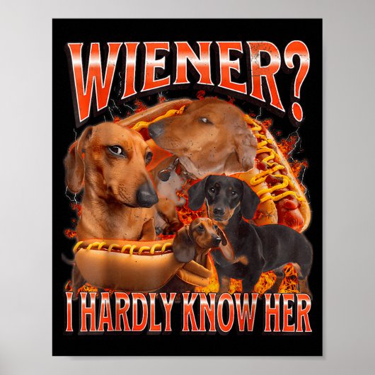 Wiener I Hardly Know Her Funny Offensive Dachshund Poster (Vorne)