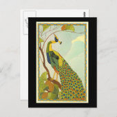 Wiener Jugendstil-Pfau Postkarte (Vorne/Hinten)