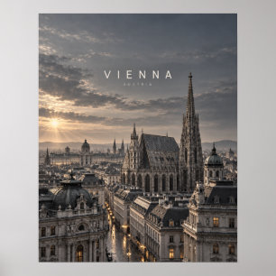 Wiener Kino-Monochrom-Stadt Kunst Poster