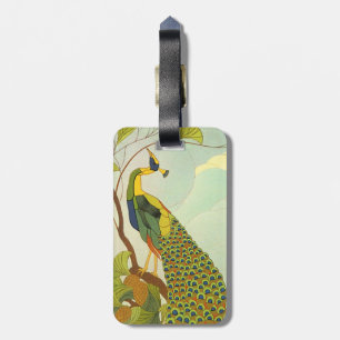 Wiener Kunst Nouveau Pfau Gepäckanhänger