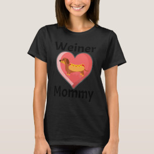 Wiener Mami Dachshund Dackel Herz Liebe Motte T-Shirt