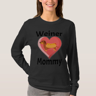 Wiener Mami Dachshund Wurst Hund Herz Liebe Motte T-Shirt