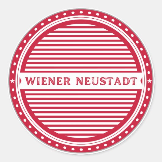 Wiener Neustadt City Pride Emblem Austria Identity Runder Aufkleber (Vorderseite)