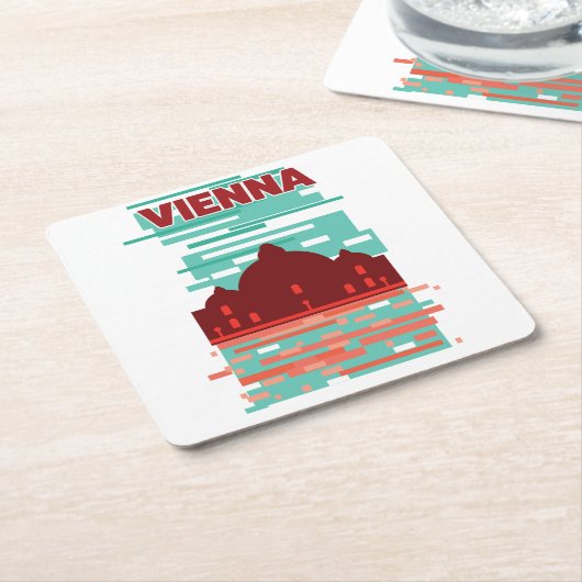 Wiener Reiseplakat Rechteckiger Pappuntersetzer (angewinkelt)