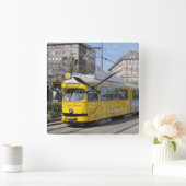 Wiener Ringbahn Quadratische Wanduhr (Zuhause)
