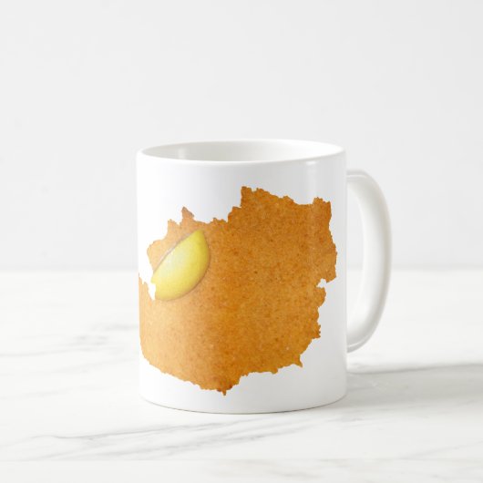Wiener Schnitzel - Karte Österreichs Kaffeetasse (VorderseiteRechts)