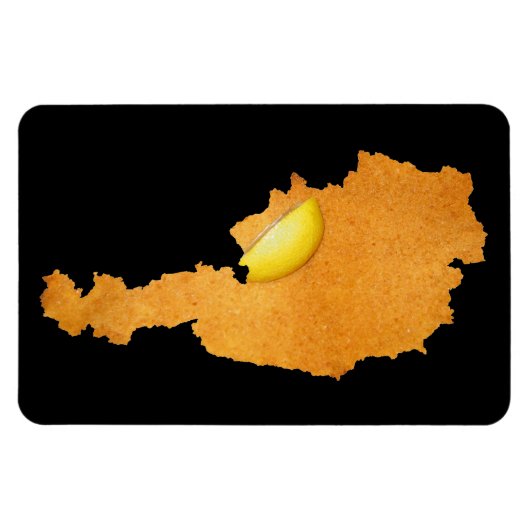 Wiener Schnitzel - Karte Österreichs Magnet (Horizontal)