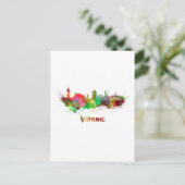 Wiener Skyline in Aquarellfarbe Postkarte (Stehend Vorderseite)