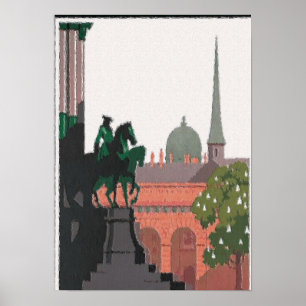 Wiener Statue Sunset Poster