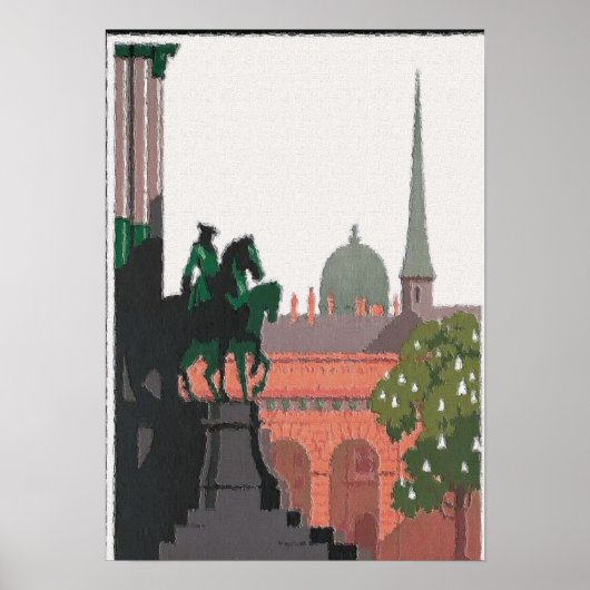 Wiener Statue Sunset Poster (Vorne)