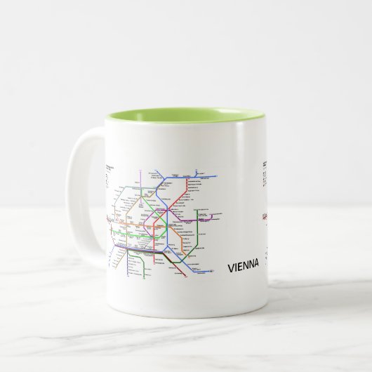 Wiener U-Bahn-Tasse Zweifarbige Tasse (Vorderseite Links)