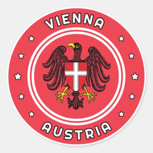 Wiener Wappen, Österreich Runder Aufkleber (Vorderseite)