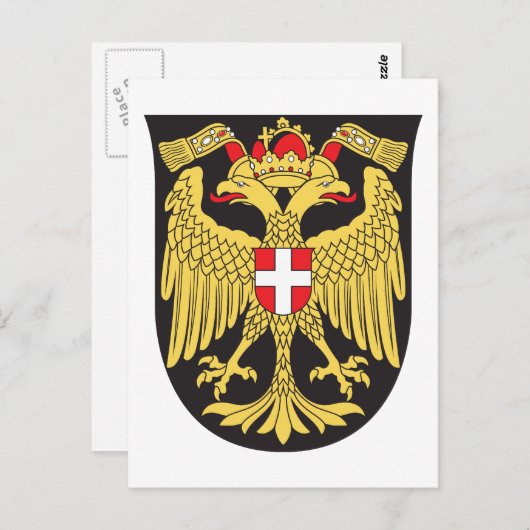 Wiener Wappenschild aus dem 19. Jahrhundert Postkarte (Vorne/Hinten)