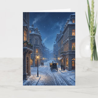 Wiener Weihnachtsabend Verschneite Straße Feiertagskarte