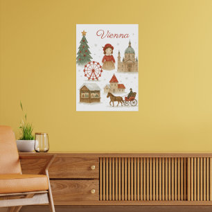 Wiener Weihnachtsaquarell – Gemütlich Poster