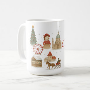 Wiener Weihnachtsaquarell – Gemütlicher Winter Öst Kaffeetasse