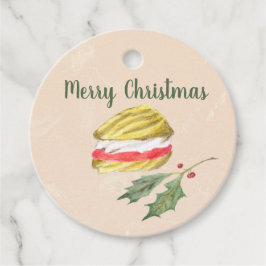 Wiener Wirbel Gebäck und Holly Weihnachten Geschenkanhänger