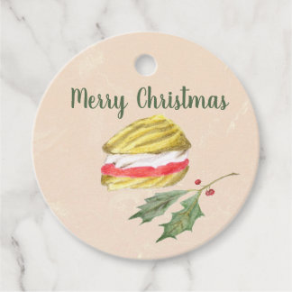 Wiener Wirbel Gebäck und Holly Weihnachten Geschenkanhänger