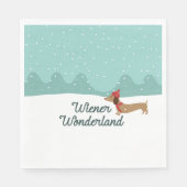 Wiener Wonderland Dachshund Christmas Doxie Serviette (Vorderseite)
