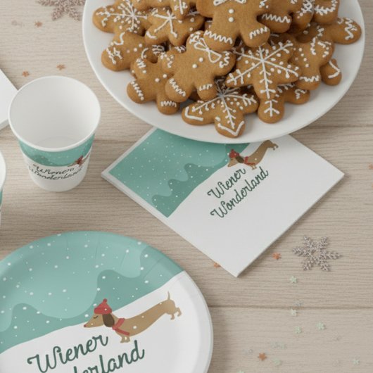 Wiener Wonderland Dachshund Christmas Doxie Serviette