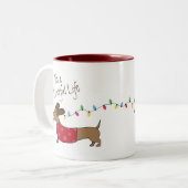 Wienerlife Dackel Weihnachten Tasse (Vorderseite Links)