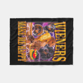 Wieners Make Me Happy Funny Dachshund Dog Lover Fleecedecke (Vorderseite (Horizontal))