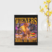 Wieners Make Me Happy Funny Dachshund Dog Lover Karte (Gelbe Blume)