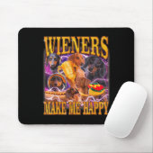 Wieners Make Me Happy Funny Dachshund Dog Lover Mousepad (Mit Mouse)