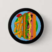 Wienerwurst Pixel-Platte Button (Vorderseite)