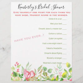 Wierdest Question Game Floral Baby Shooting Activi