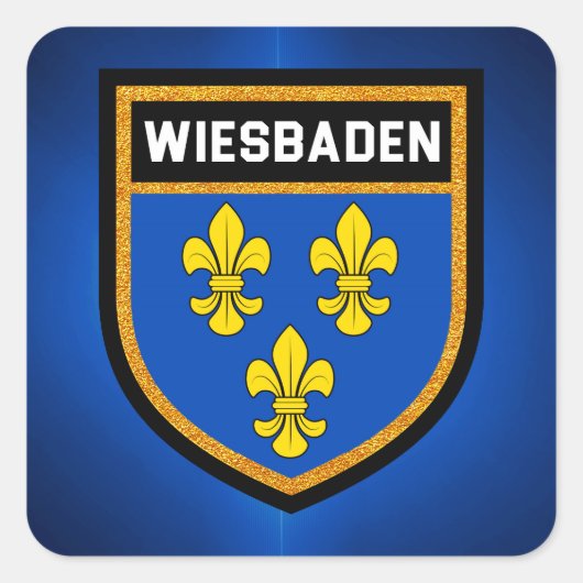 Wiesbaden-Flagge Quadratischer Aufkleber (Vorderseite)