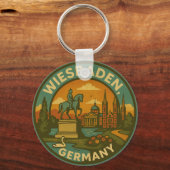 Wiesbaden Germany Landmark Art Schlüsselanhänger (Rückseite)