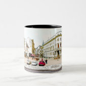 Wiesbaden, Marktplatz, Street view - Germany Zweifarbige Tasse (Mittel)