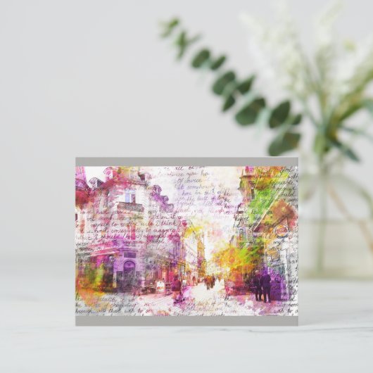 Wiesbaden. Moderne Textkunst Postkarte (Stehend Vorderseite)