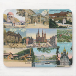 Wiesbaden: Vintage Postkarten Souvenir Mousepad