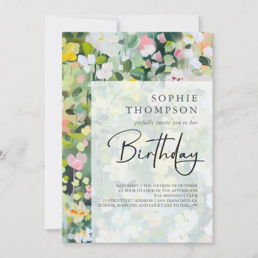 Wiese-Blume Einladung (Vorderseite)