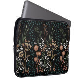Wiese Blume naive Kunst dunkler Hintergrund Laptopschutzhülle (Vorne Rechts)