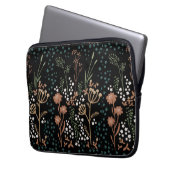 Wiese Blume naive Kunst dunkler Hintergrund Laptopschutzhülle (Vorderseite Links)