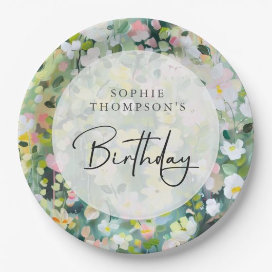 Wiese-Blume Pappteller (Vorderseite)