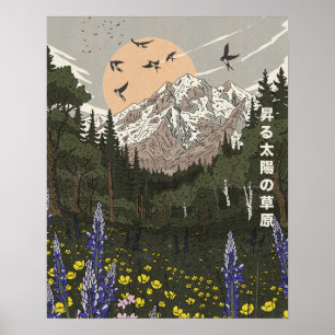Wiese der aufgehenden Sonne Poster