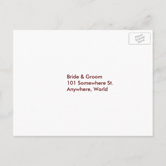 Wiese der Liebe Herbst Hochzeit RSVP Menü Postkart Einladungspostkarte (Rückseite)