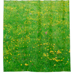 Wiese der wilden Blume der Dolomiten Alpen auf uns Duschvorhang