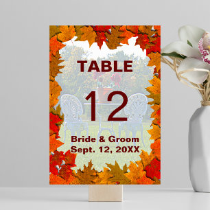 Wiese des Liebe Herbst-Hochzeit-Tischkarte Tischnummer
