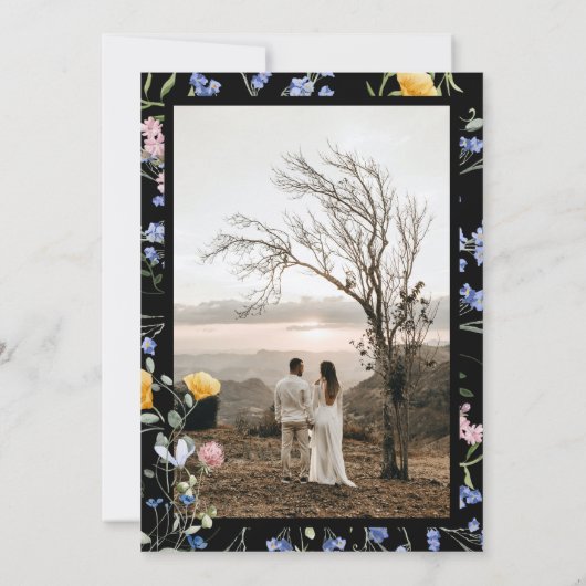 Wiese Hochzeit von Bild- und Wasserfarben hinzufüg Save The Date (Rückseite)