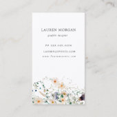 Wiese Minimal Blumenkarte Visitenkarte (Rückseite)