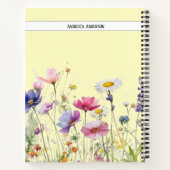 Wiese mit Aquarellfarben-Wildblumen Notizblock (Rückseite)