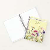Wiese mit Aquarellfarben-Wildblumen Notizblock (Innenseite)