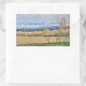 Wiese mit Aspens Rechteckiger Aufkleber (Tasche)