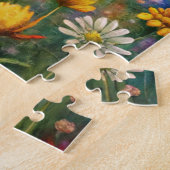 Wiese mit Blume und Schmetterlingen und Regenbogen Puzzle (Seite)