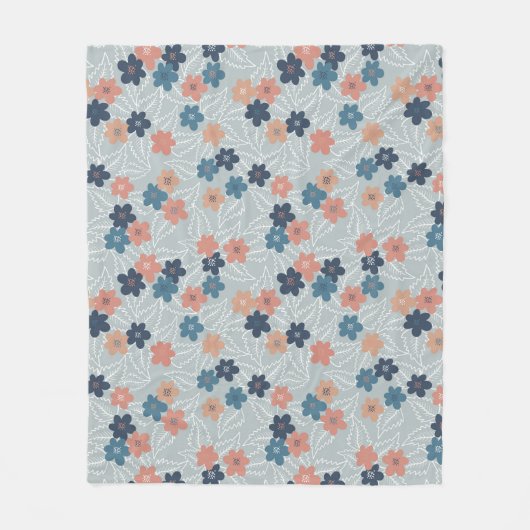 Wiese mit bunten Frühlingsblumen Fleecedecke (Vorderseite)